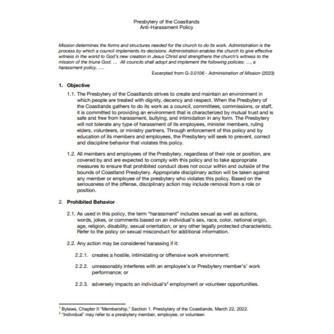 Anti-Harassment Policy approved 2024 0924